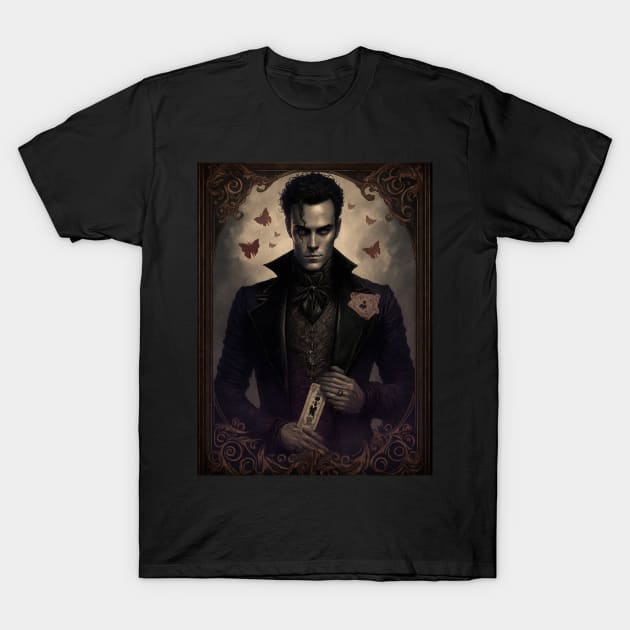 Goth Style Tarot Magician T-Shirt by Obotan Mmienu